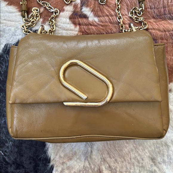 3.1 Phillip Lim Olive Alix Soft Leather Paperclip Chain Crossbody Bag Orig $695 - Picture 2 of 15